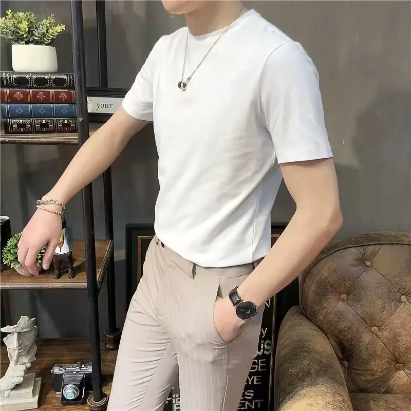 Camiseta Masculina Algodão Penteado Preta - Imagem 4